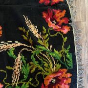 Tapis de laine roumain avec coquelicots et épis de blé, 250x160 cm
