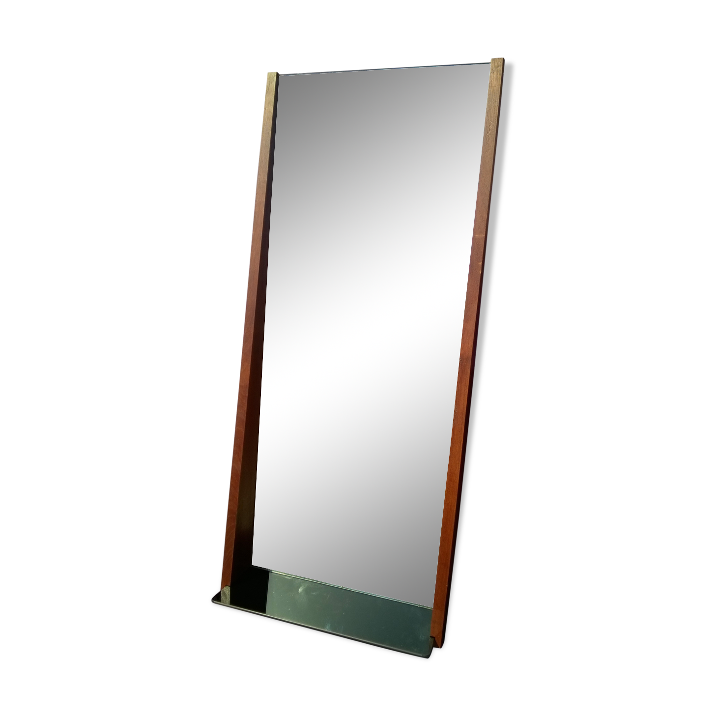 Danish teak with tablet mirror 42x100cm