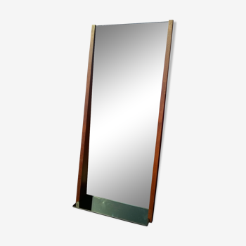 Miroir teck danois avec tablette 42x100cm