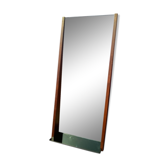 Miroir teck danois avec tablette 42x100cm