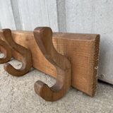 Wooden wall-mounted coat rack with 5 hooks