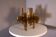 Orange glass lamps, six bulbs each