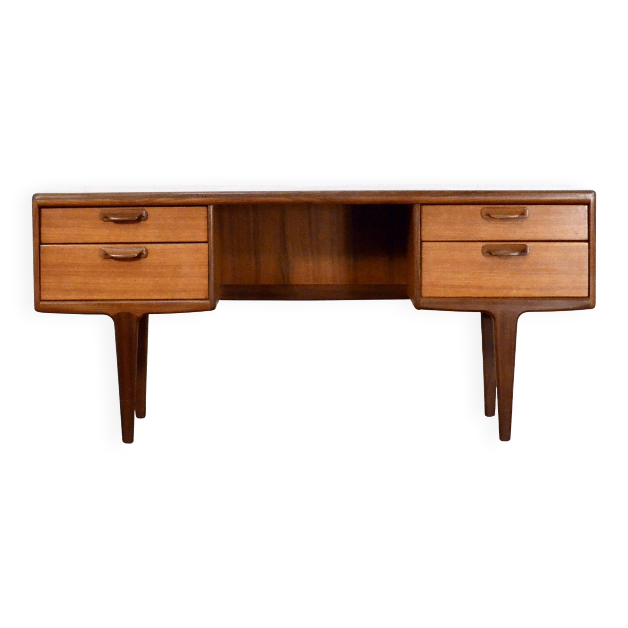 Vintage Midcentury Afromosia Desk From A. Younger Of Great Britain. Deliver