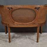 Louis XVI style walnut basket bench – 2nd part of the 19th century