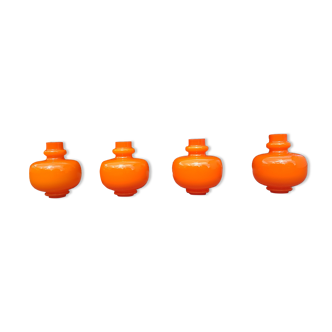 Orange opaline pendant lamps by Hans Agne Jakobsson for Staff