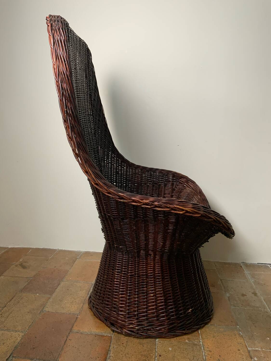 Mid-Century Wicker Armchair