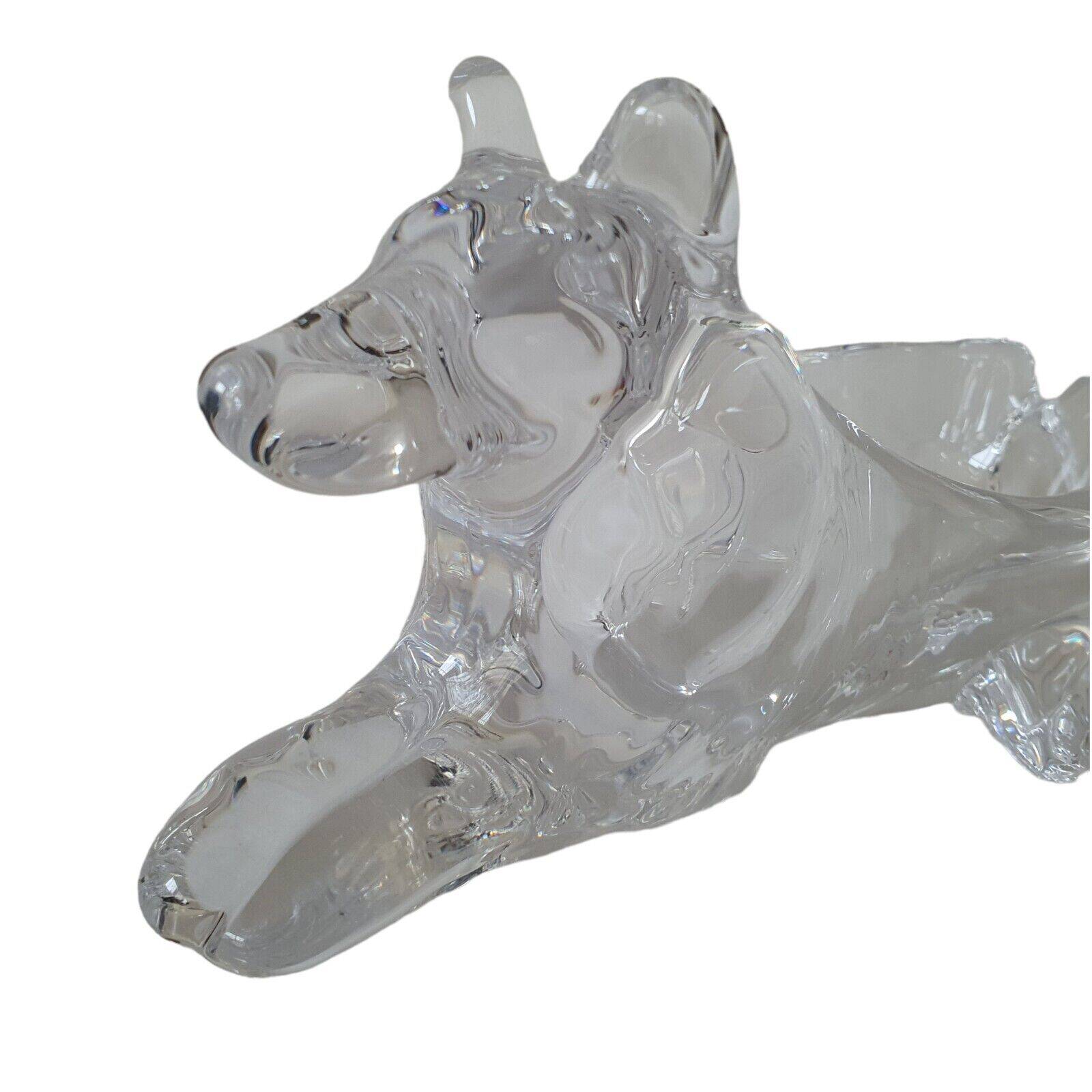 Crystal dog ashtray art v clichy france to confirm