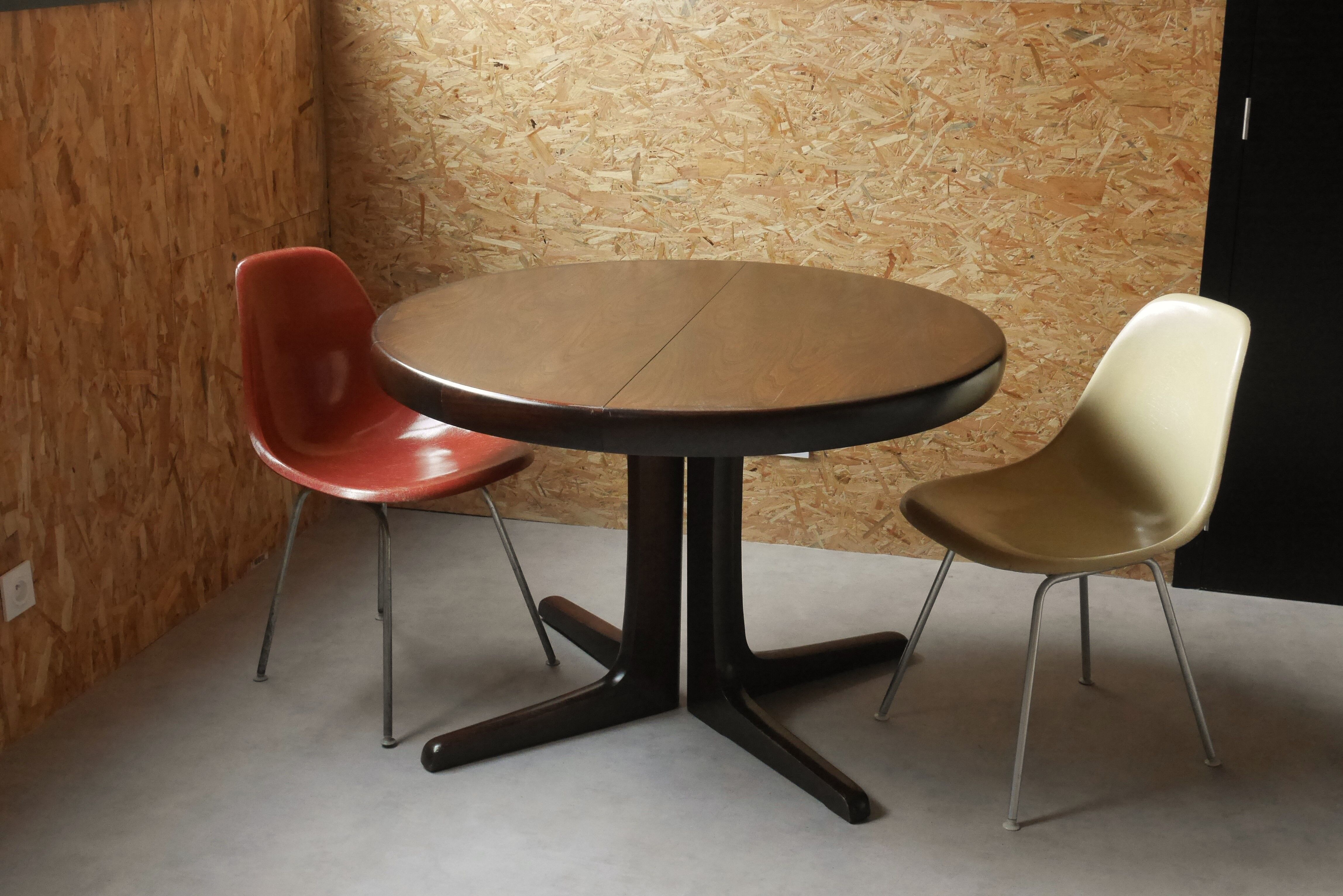 Table à rallonges Baumann en orme années 60
