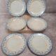 Set of 6 antique flat plates from Creil and Montereau, La Vallières service, 23 cm