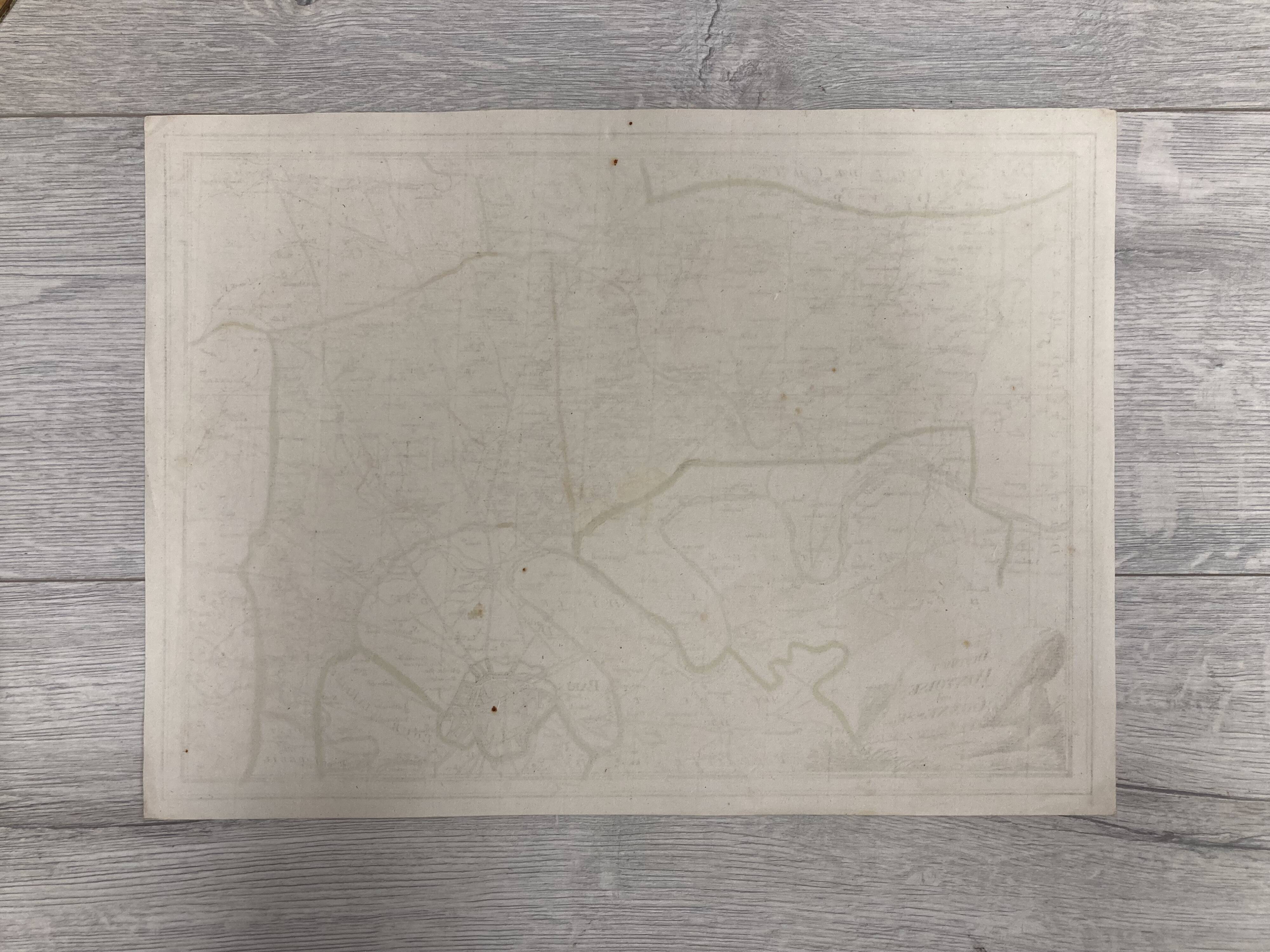 Old map of Pontoise and Gonesse