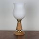 Lampe bois et opaline