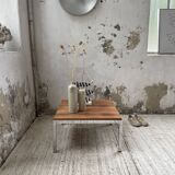 Modernist walnut and chrome coffee table