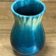 Vase ancien céramique émaillée bleu, blanc, signé Accolay XXème