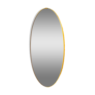 Vintage brass oval wall mirror, Italy 1950 's