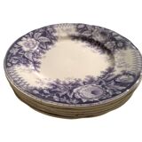 Assiettes dessert Sarreguemines modèle Jardinière XIXEME