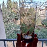 Large vintage smoked glass lemonade glasses
