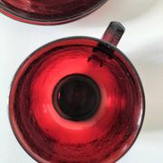 Set of cups and saucers Arcoroc Sierra ruby – 1970s
