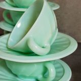 Six opaline cups