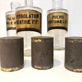 Trio apothecary bottles, early 20th