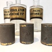 Trio apothecary bottles, early 20th