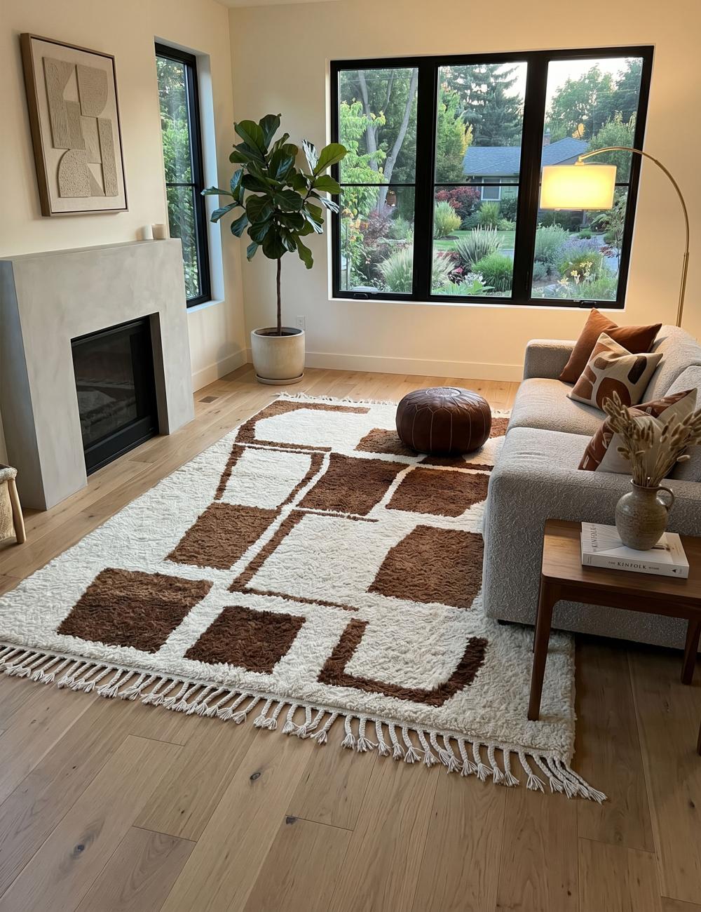 Modern handmade rug from Morocco - 303 x 255 cm