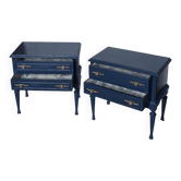 Pair of restored vintage bedside tables in Louis XVI style.