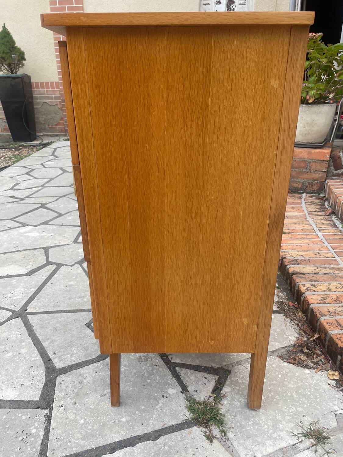 Vintage chest of drawers with compass feet
