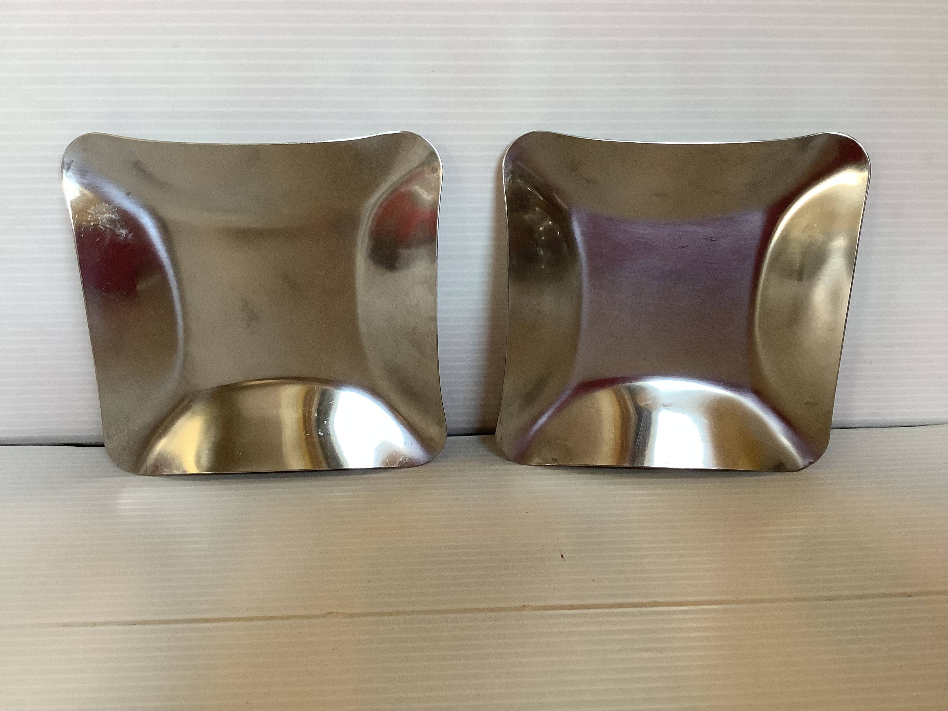 Pair of silver metal trays from Denmark.