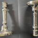 Antique silver-plated candlesticks in classic style