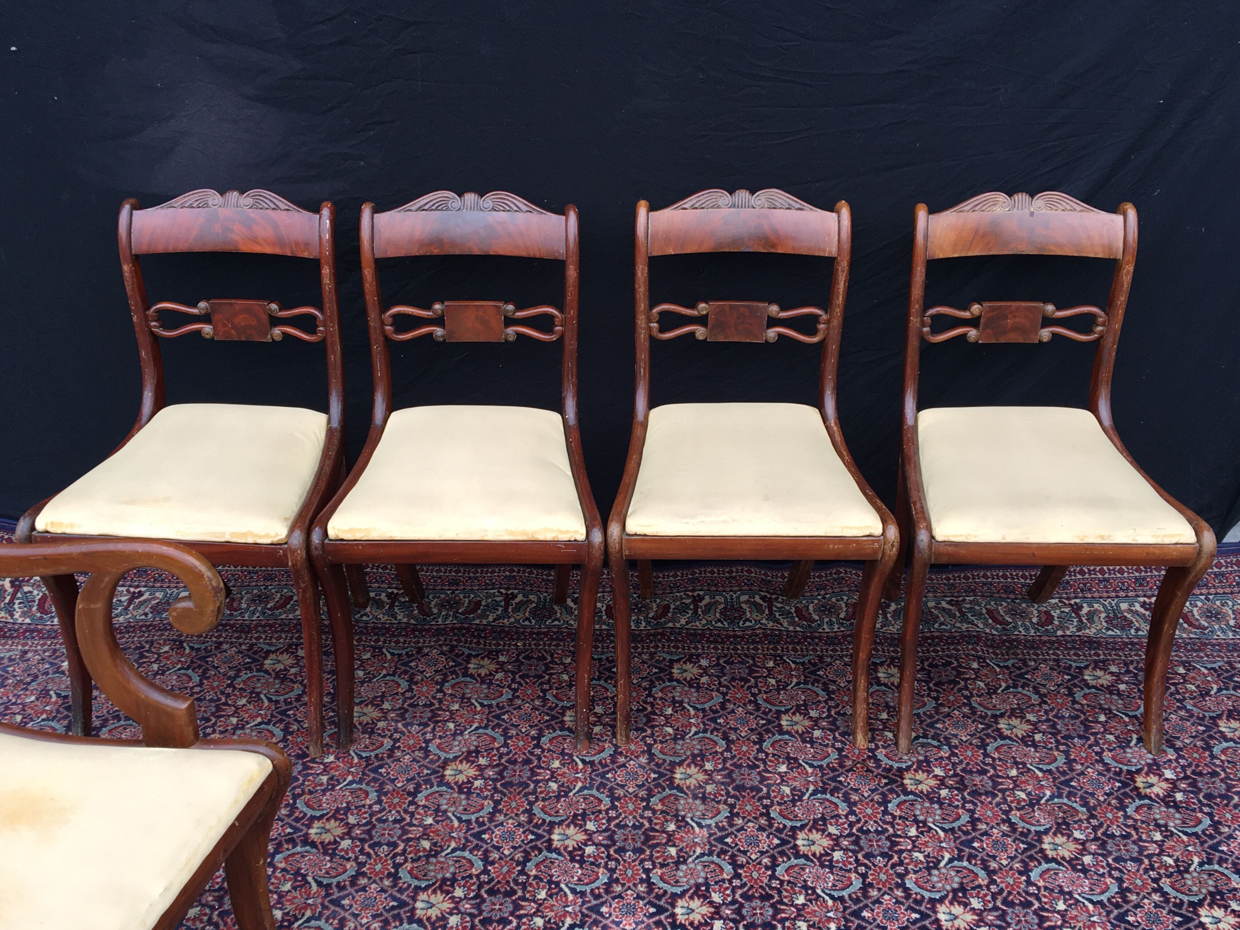 Set of 4 chairs and 1 armchair