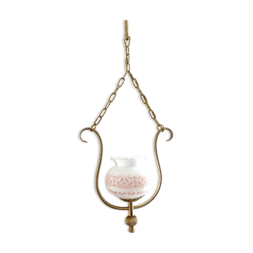 Suspension vintage rose et dorée