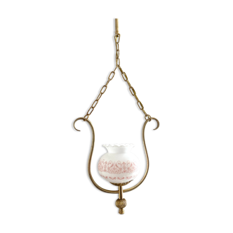 Vintage pink and gold pendant lamp