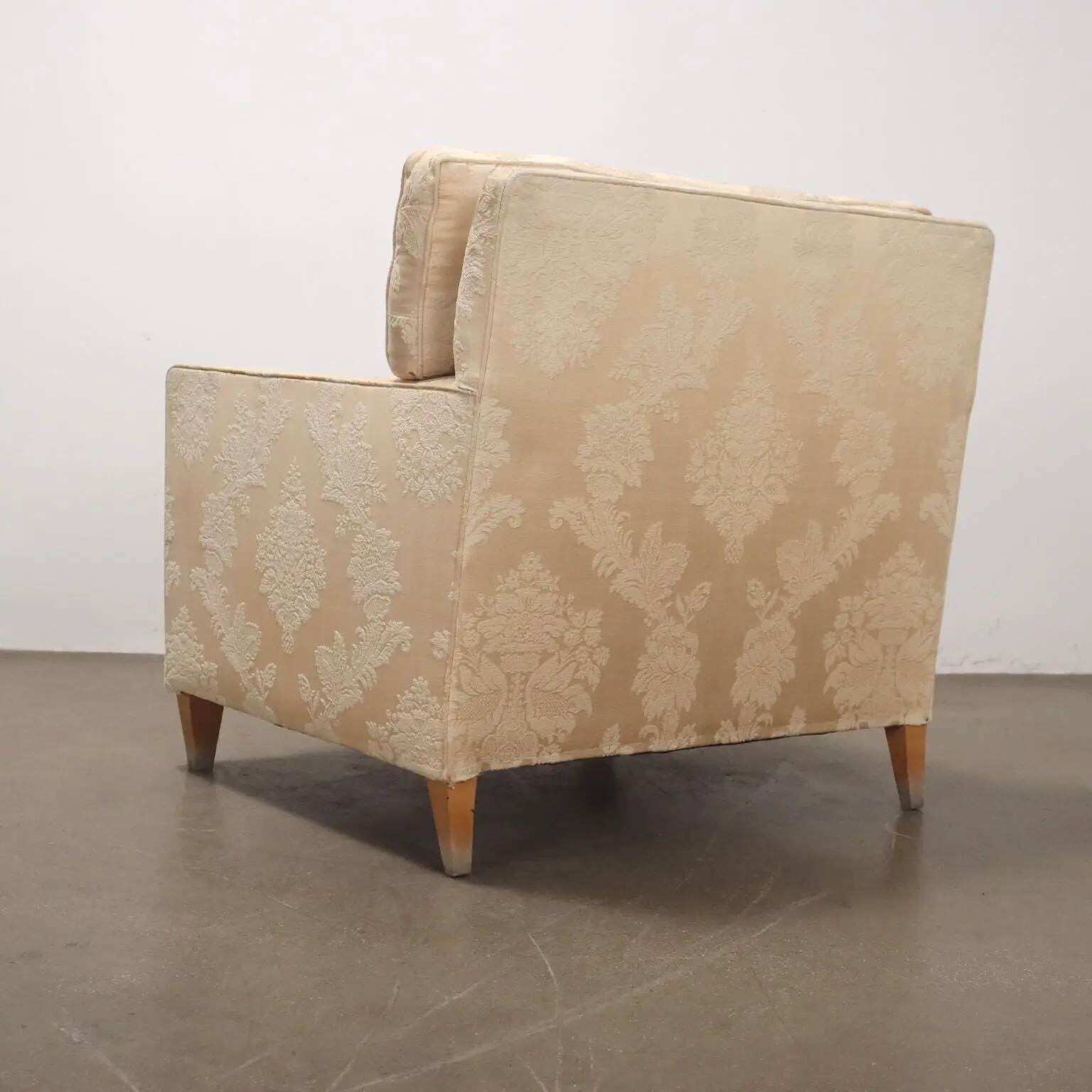 Paire de fauteuils vintage en tissu et mousse, design, Italie, années 1950