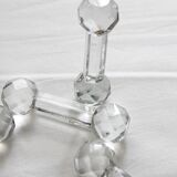 11 vintage faceted crystal knife holders