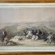 Old orientalist painting, Sebastia, after David Roberts 20th century
