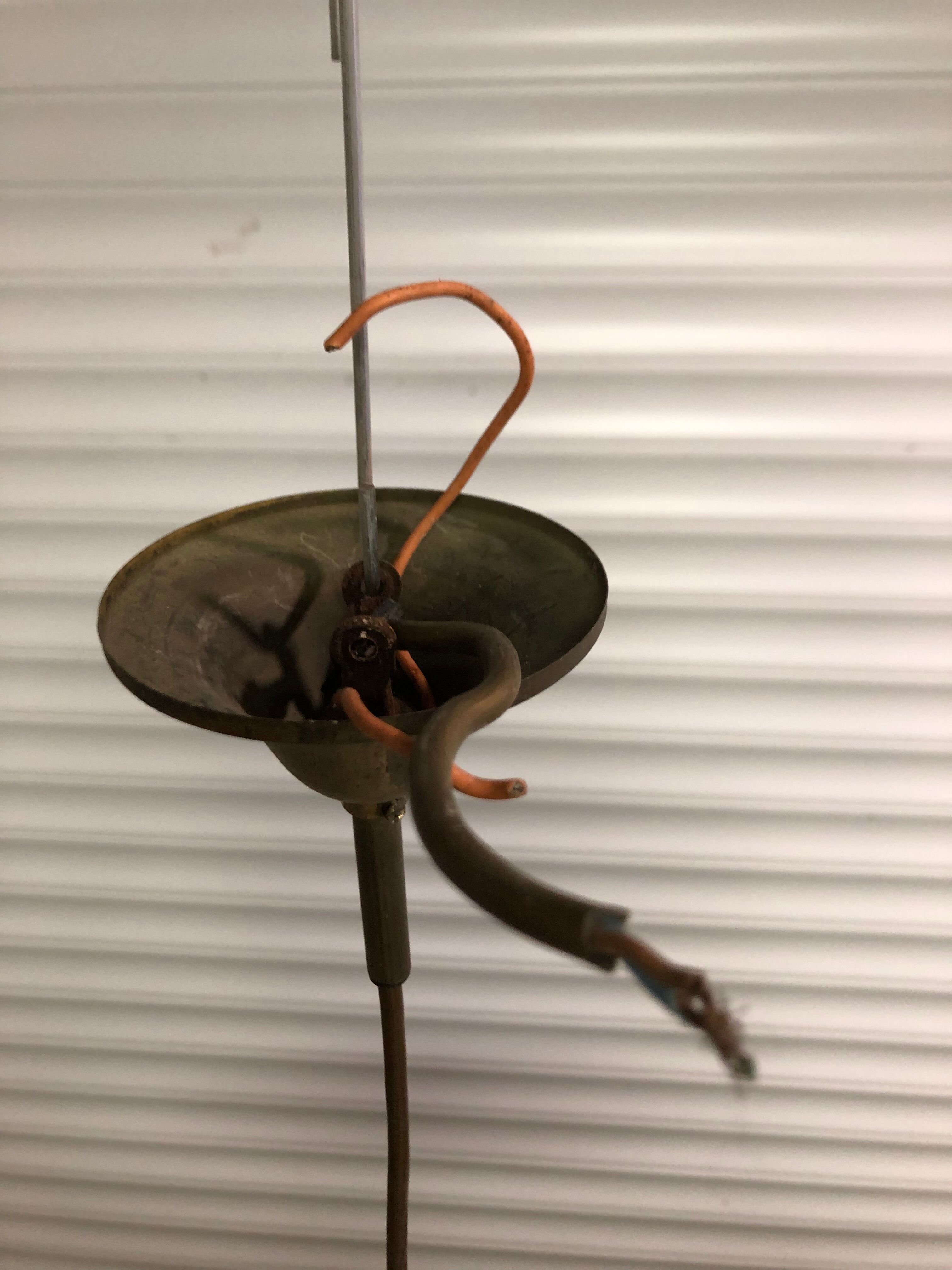 Brass and opaline pendant lamp