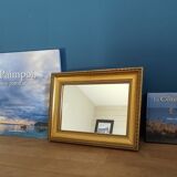Mirror frame wood beads gilded patinated