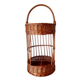 Vintage wicker bottle holder