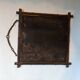 Antique Asian decorative triptych mirror with chain wall decoration in wood.
