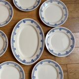 Set of 7 flat plates and 1 dish Lorris Gien