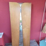 Large vintage teak triptych mirror