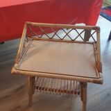 Rattan serving trolley