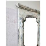 Console and white patinated mirror