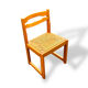 Suite de 4 chaises traîneau en orme et paille Maison Regain