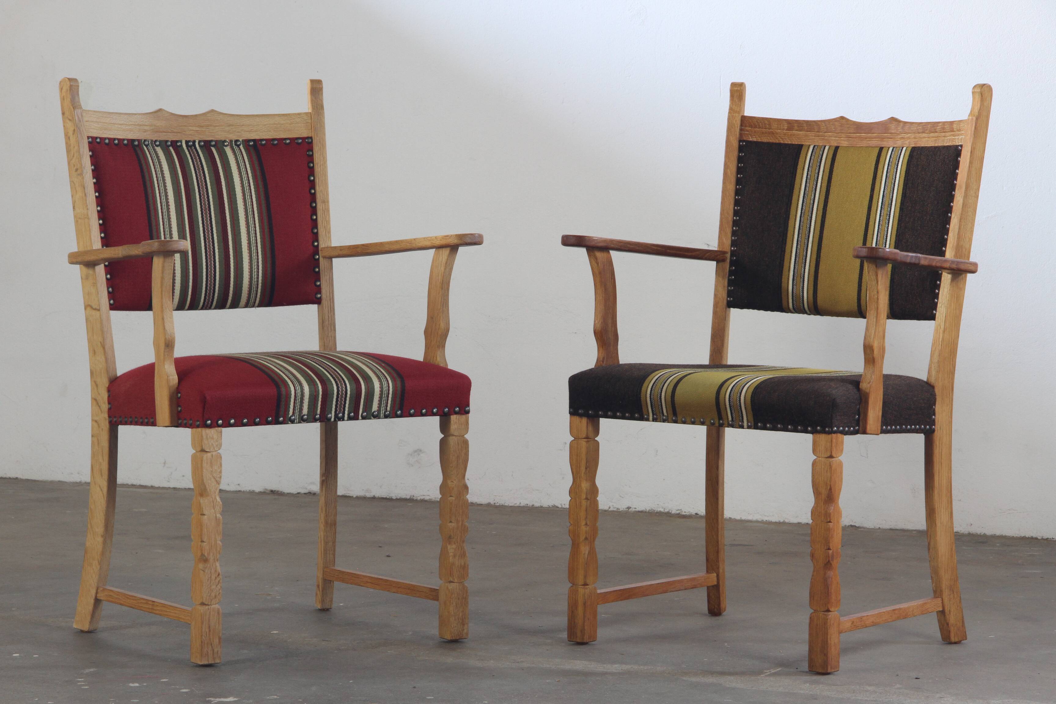 Vintage Pair of Danish Brutalist Armchairs, Henning Kjærnulf Style, 1960s