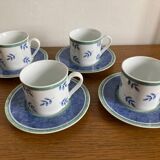 Set of 4 Villeroy boch cups and saucers