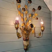 Large Florentine wall sconce, Hollywood Regency, 1960-70.