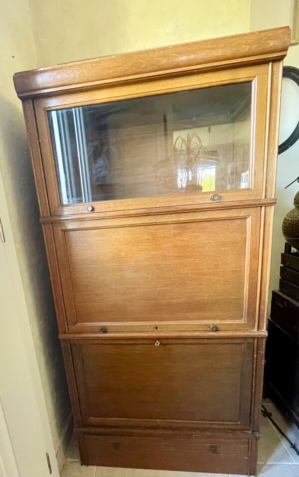 Meuble vitrine bibliothèque bar modulable MD-années 60