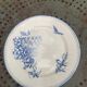 Assiette plate de collection, terre de fer, malaca,motif d'oiseau,papilon et fleurs, made in france