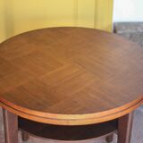 Vintage table, wooden table, two-tier table, living room table, side table.